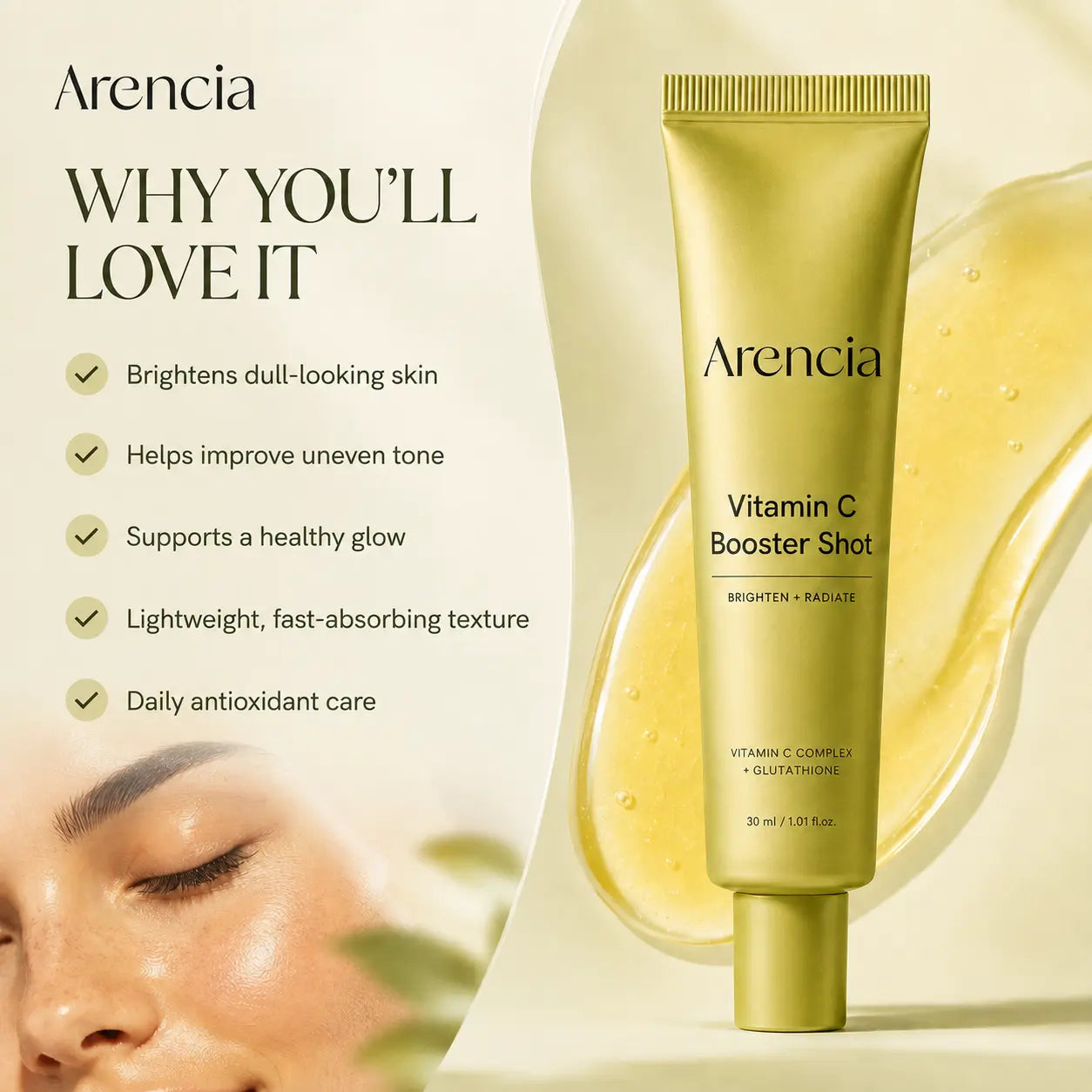 Vitamin C Booster Shot Serum 5% + Glutathione | Arencia